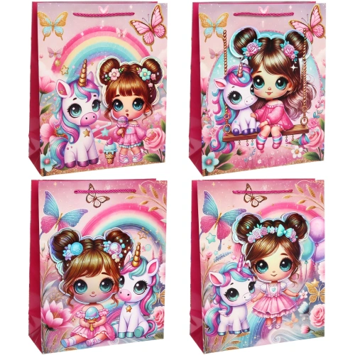 Пакет подарочный "Моя единорожка" 26*32*10  см