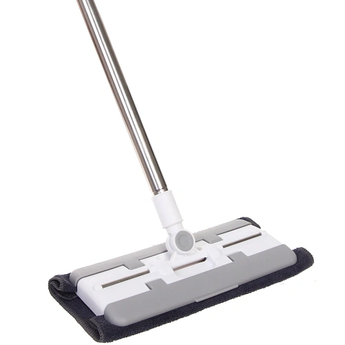 Швабра зажимная ручка 110см в комплекте 2 салфетки_4