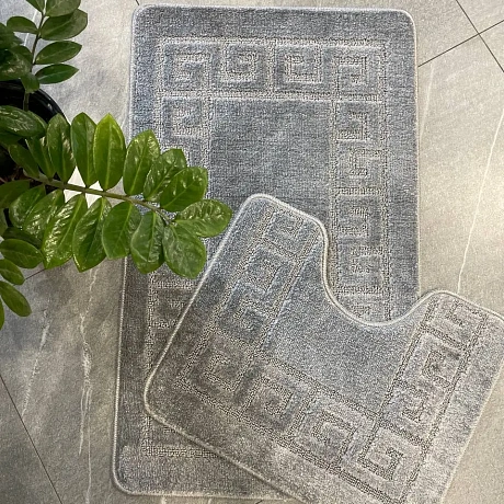 Комплект ковриков для ванной и туалета My Crystal 60*100 и 50*60 Афины,серый