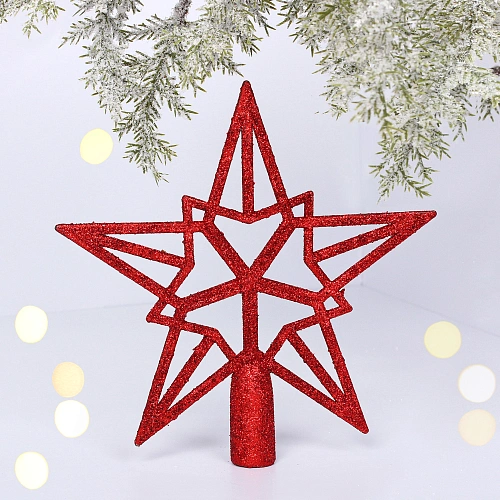 Звезда на ёлку 20*20 см "Путеводная звезда", Красный