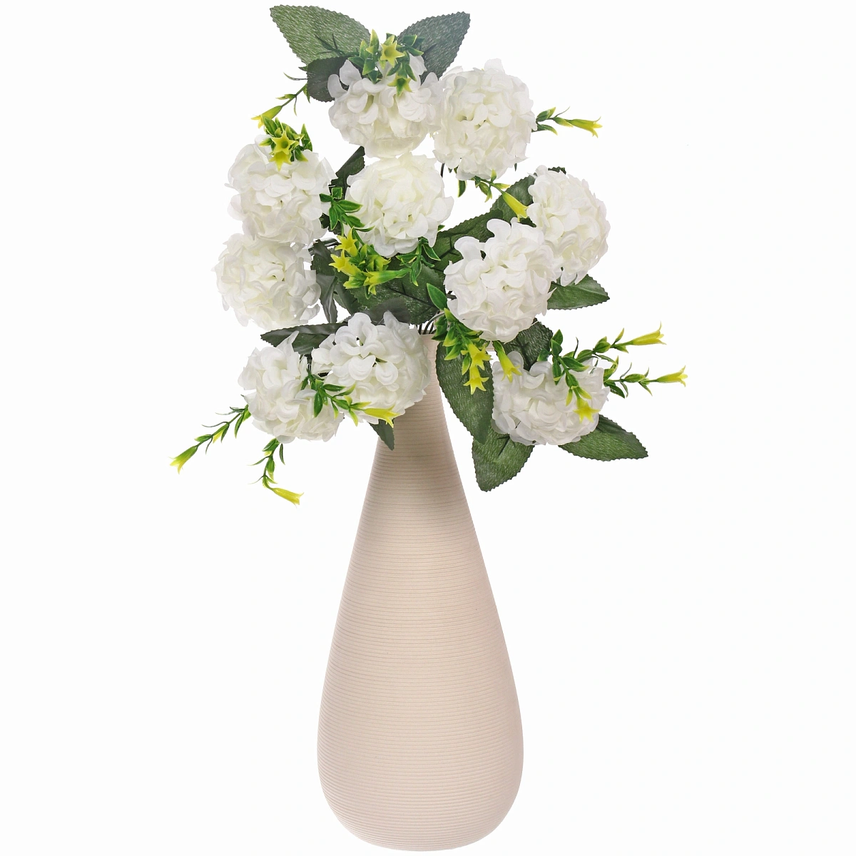 Искусственные цветы "Цветочная мелодия" Гортензии 40см 10 цветков белые