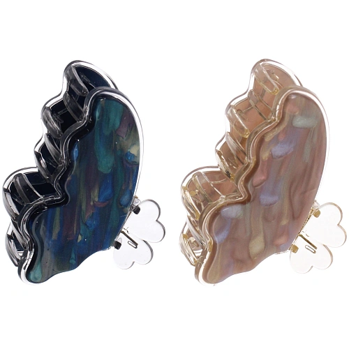 Заколка - краб для волос AKS-EMPIRE, бабочка, микс 6 цветов, 85см_11