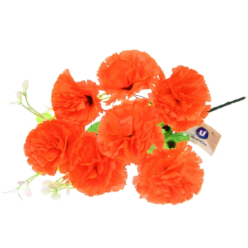 Искусственные цветы Букет Гвоздик 34см 7цветков оранжевые_7
