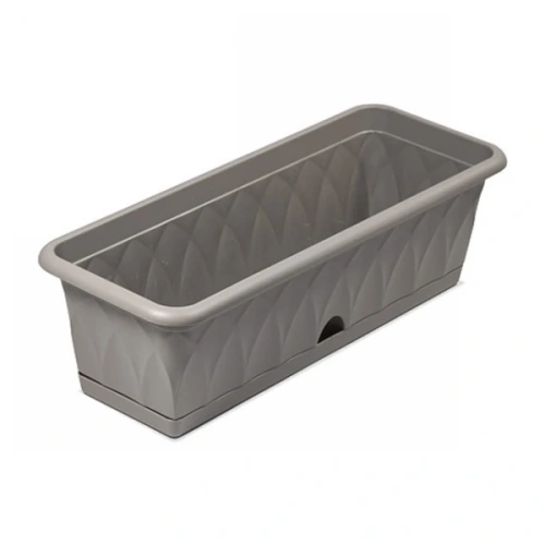 Ящик для растений "Сиена"  58см с поддоном серый С173-03-СЕР 