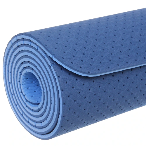 Коврик для йоги 6 мм 183х61 см Sports time перфорированный (ТРЕ), голубойсиний_10