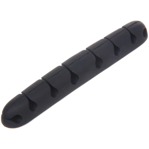 Держатель для проводов на липком слое "ДОМАНИЯ", 8 портов, цвет черный, 13,5*2см ( упак. ZIP пакет)