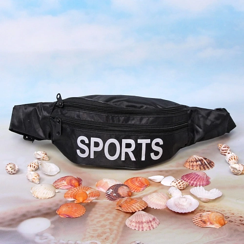 Сумка на пояс Sports Style, цвет черный, 3 кармана, 36108_8