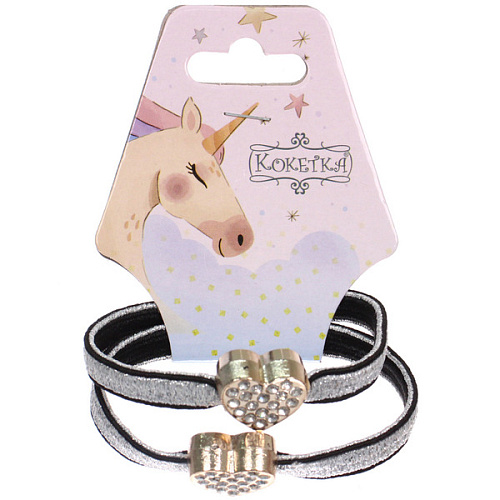 Резинки для волос 2шт МАЛЬТА, сердечки, микс 6 цветов, d-5,5см (подвес Единорог)_8