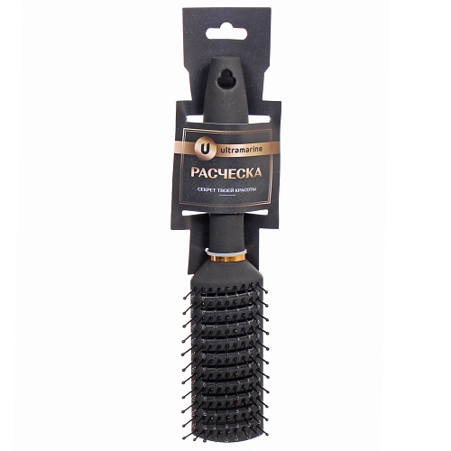 Расческа массажная "СЕКРЕТ ТВОЕЙ КРАСОТЫ", продувная, цвет черный, матовое покрытие, 4,3*22см