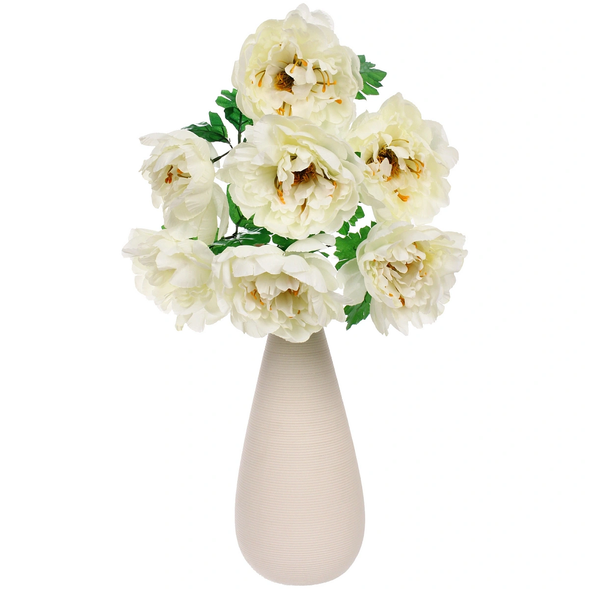 Искусственные цветы "Цветочная мелодия" Пионы 60см 7 цветков белые