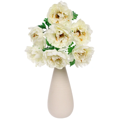 Искусственные цветы Цветочная мелодия Пионы 60см 7 цветков белые_6