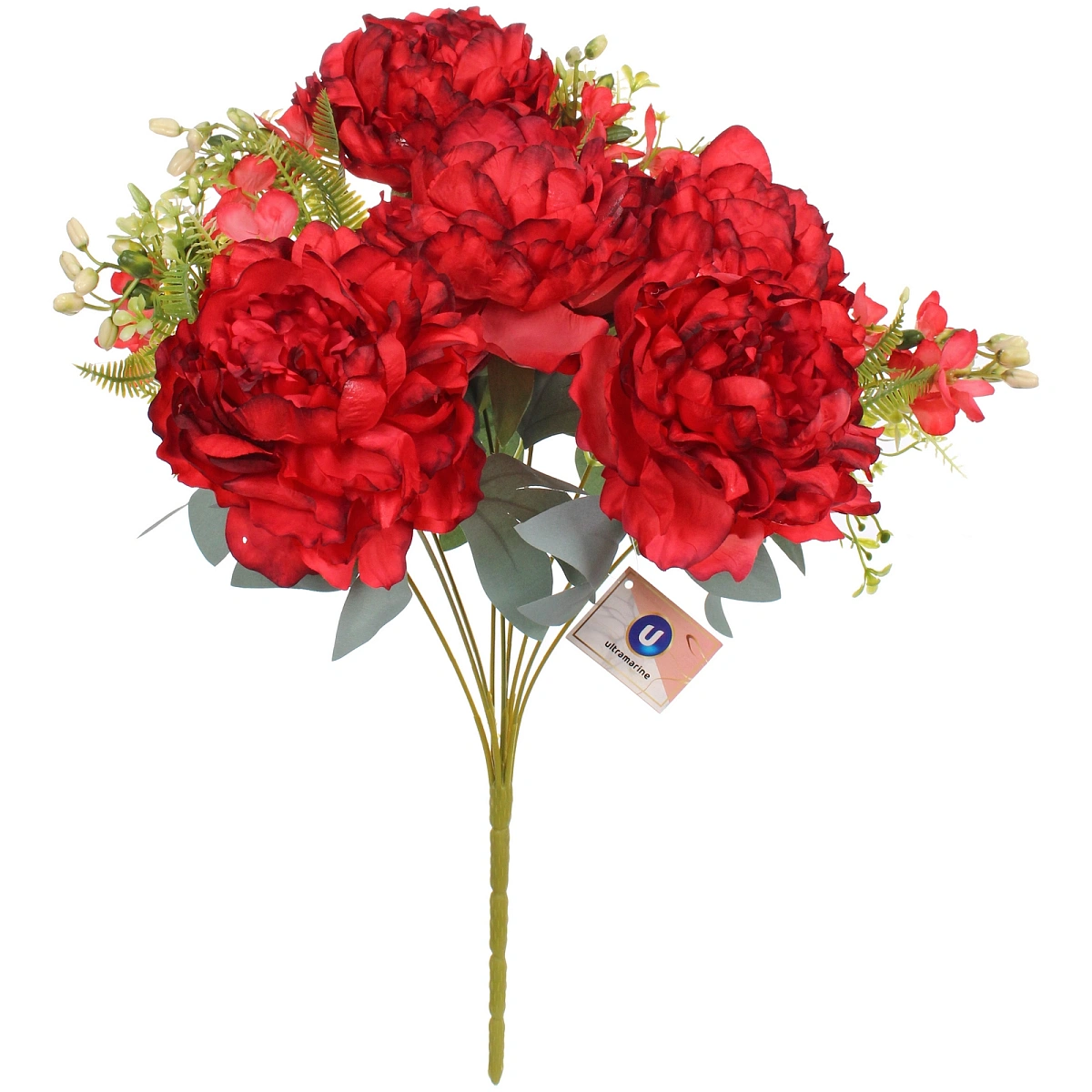 Искусственные цветы "Пионовое наслаждение" 46см 5 цветков красные