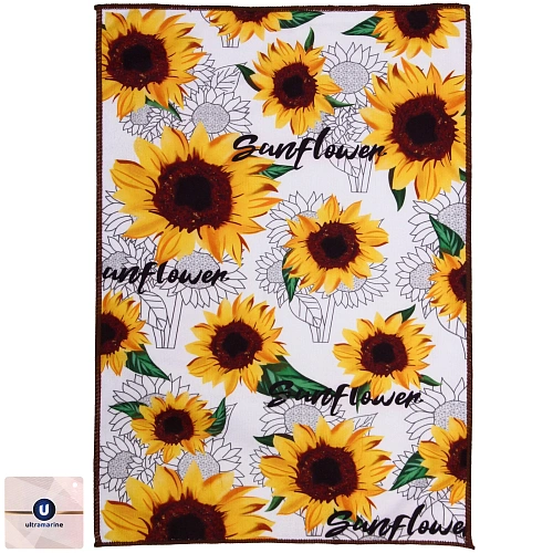 Полотенце кухонное "Summer - Подсолнухи" 40*57 см, микрофибра 200 гр/м2
