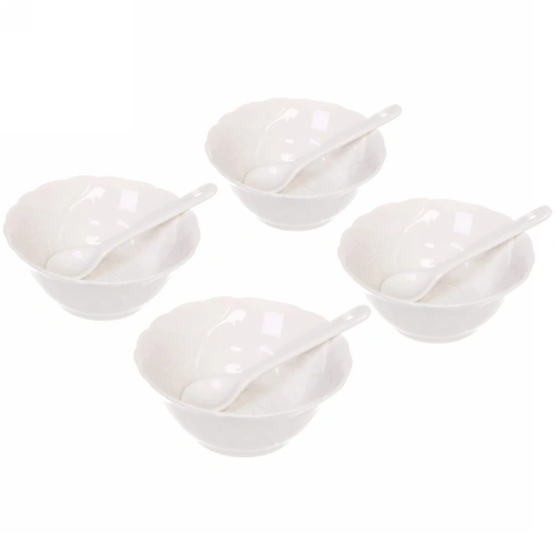 Набор соусников "White magic" 4шт с ложками "Круг" 120мл