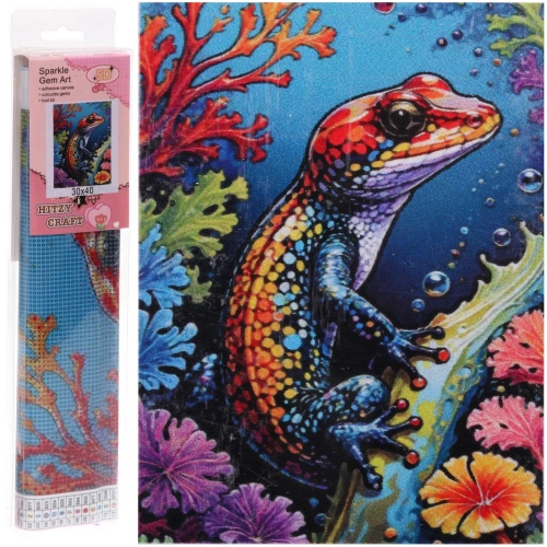 Алмазная мозаика в рулоне 30*40см полная выкладка "DIAMOND", Игуана