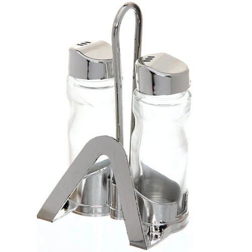 Набор для специй 2 шт (солонка+перечница)  на подставке "Экстрахром"