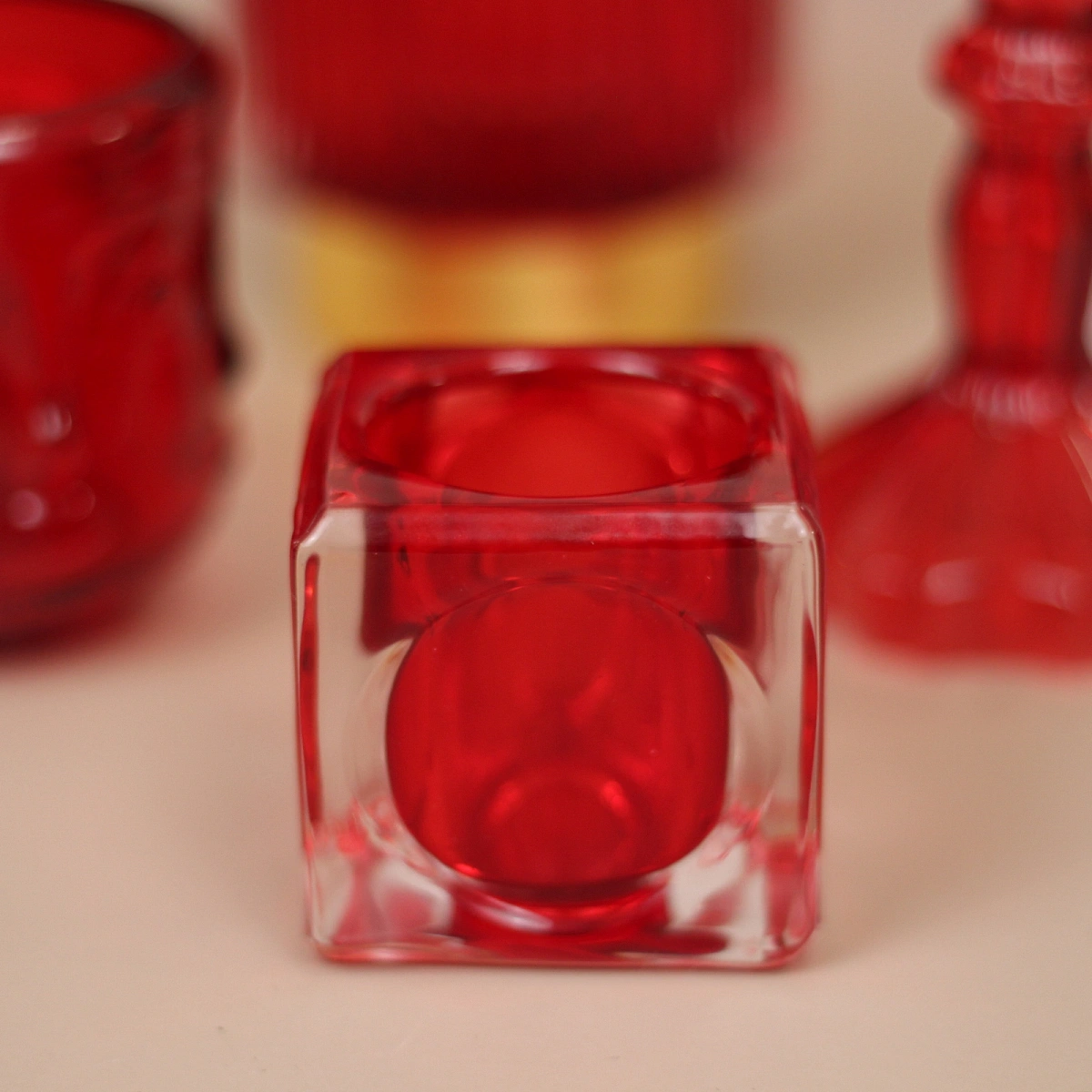 Подсвечник "ICE" 5*5 см, Рубин