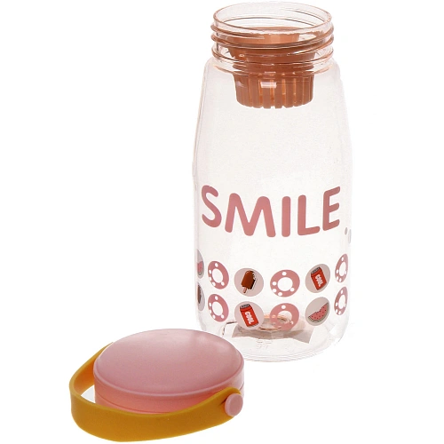 Бутылка питьевая пластиковая 700мл Улыбка, микс цветов_5