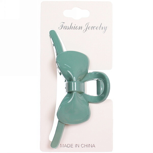 Заколка-краб для волос  на блистере Magic Gloss, бантик, микс 6 цветов, 11см (Кокетка)_26