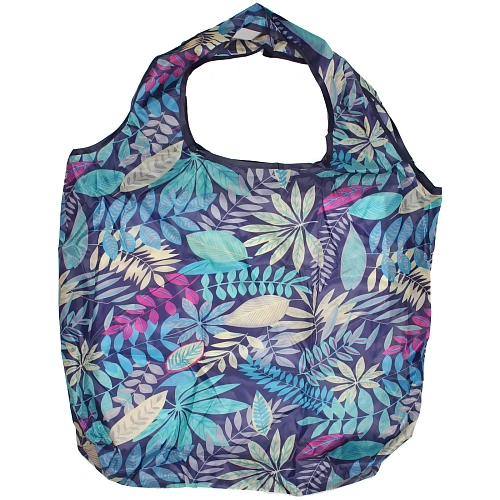 Сумка - шоппер ИДЕЯДОМА, принт листики,6546смнагрузка до 10кг (инд пакет истикер)_3