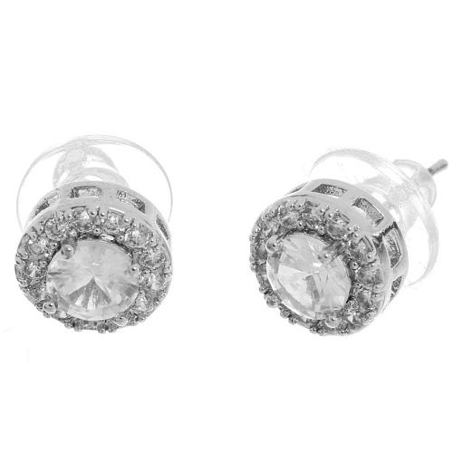 Серьги из гиппоалергенного металла со стразами ПАЛУМНА, классика, цвет золото и серебро, 1,2-dсм_9