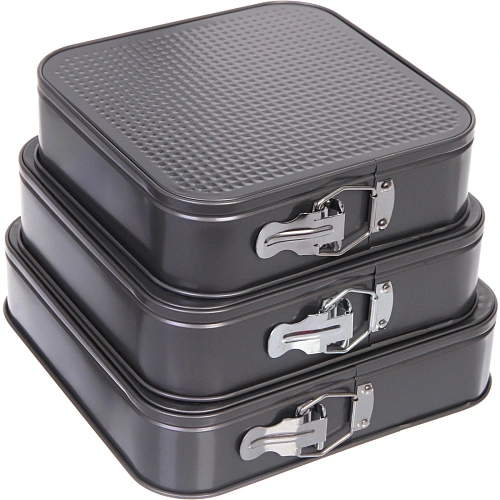 Набор из 3-х форм для выпечки раскладных, квадрат 24247см,26267см,28287см_3