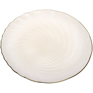 Тарелка стеклянная "Фьюжн" 32см перламутр