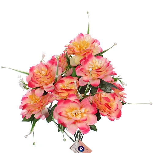 Искусственные цветы Цветочная мелодия 50см 9 цветков розово-красные_4