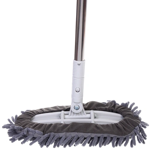 Швабра с насадкой из микрофибры, телескопическая ручка 77-120см силиконовое основание ZY5011_15