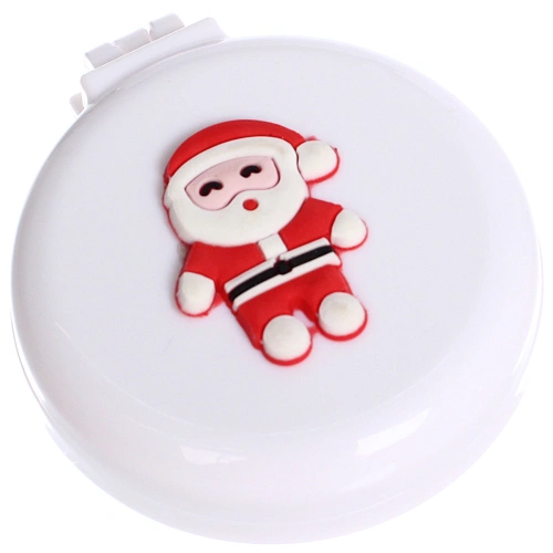 Расчёска массажная складная с зеркалом Новогодний Дед Мороз, цвет микс, d-6см_26