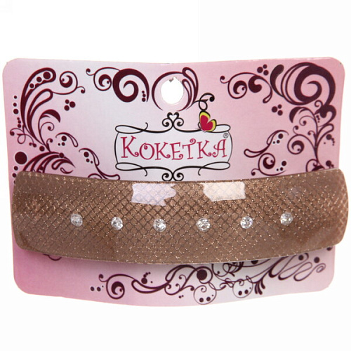 Заколка автомат Lady Collection - Стразики, прямоуг, 6 цветов, 102,5см (Кокетка)_6