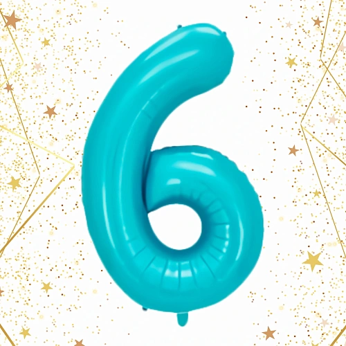 Шар фольгированный 32'81см Цифра 6 (голубой)_2