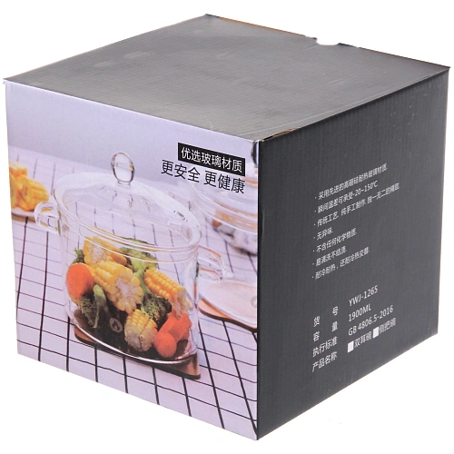 Кастрюля из боросиликатного стекла 1,9л Хай-Тек со стеклянными ручками_8