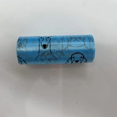 Пакеты для уборки за собакой в наборе 5шт, рис. собачки, цвет синий Ultramarine (1*15шт)