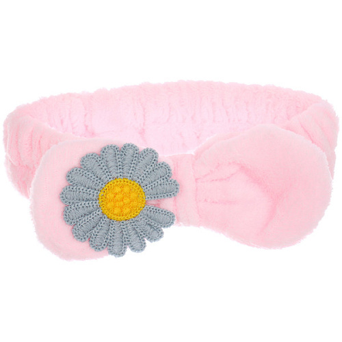 Повязка на голову косметическая ДАЙМОНД РУШ, ромашка, цвет лавандовый, пудровый, небесный и серый, 2055см (ZIP пакет)_12