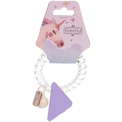 Резинка для волос силиконовая Salon Bon Bon, треугольник, микс 5 цветов, d-5,5см, ( подвес единорог)_6