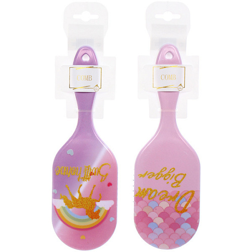 Расческа массажная овальная ТВОИ МЕЧТЫ, микс 4 дизайна, 237,5см (PVC подвес)_6