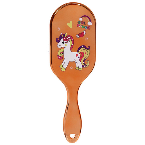 Расческа массажная детская зеркальная Animals, стильные Единорожки, микс 4 цвета, 7,523 см (блистер Ultramarine)_6