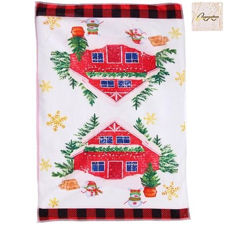 Полотенце кухонное "Wishes - Домик" 40*57 см, микрофибра 200 гр/м2