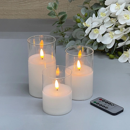 Сувенир с подсветкой Свеча - Тайна 7,71012,515 см (набор 3 шт) с пультом ду_10