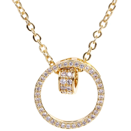 Подвеска из гиппоалергенного сплава со стразами БЭЛЛА, цвет серебро и золото, d-20см1,5см_3