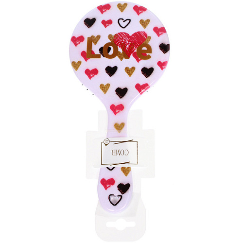 Расческа массажная круглая форма КОЛЛЕКЦИЯ ИМАНИ - АМОР, микс 4 дизайна, 2210см (PVC подвес)_5