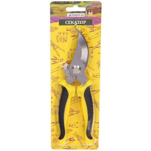 Секатор плоскостной 7,5 (19,см) Фортуна пластиковые прорезиненные ручки ДоброСад_3