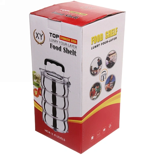 Контейнер для продуктов металлический 13,522см 4 уровня, круглый_7