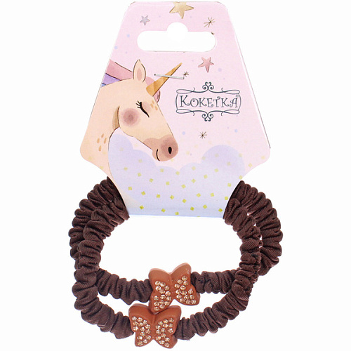 Резинки для волос 2шт КИРА, бабочки, микс 5 цветов, d-5см (подвес Единорог)_7