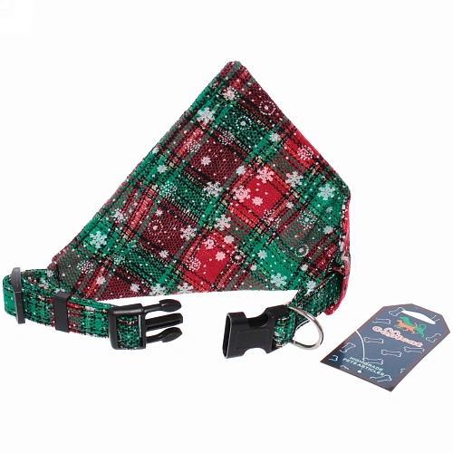 Ошейник для питомца Бандана цвет зеленый 34см_4