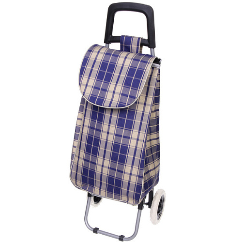 Тележка хозяйственная с сумкой (93*33*26см, колеса 16см,грузоподъемность до 30 кг.) синяя SYD-016