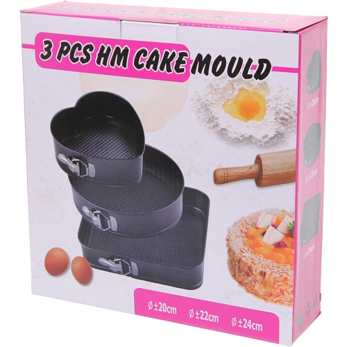 Набор из 3-х форм для выпечки раскладных (Сердце 207см, Круг 227см, Квадрат 247см) _3