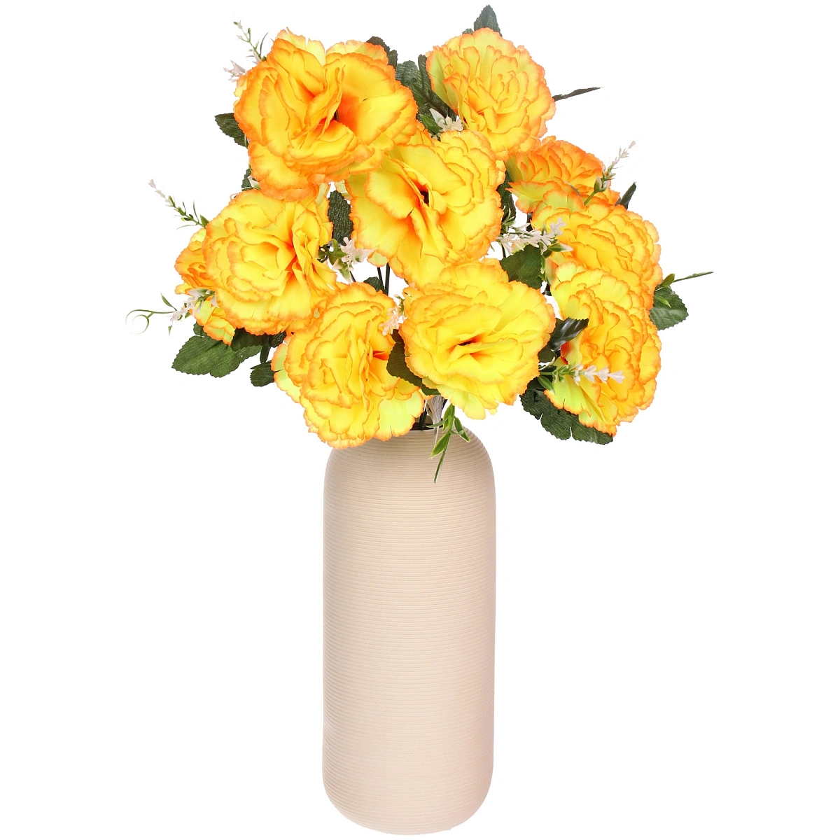 Искусственные цветы "Цветочная мелодия" Гвоздики 50см 10 цветков желтые