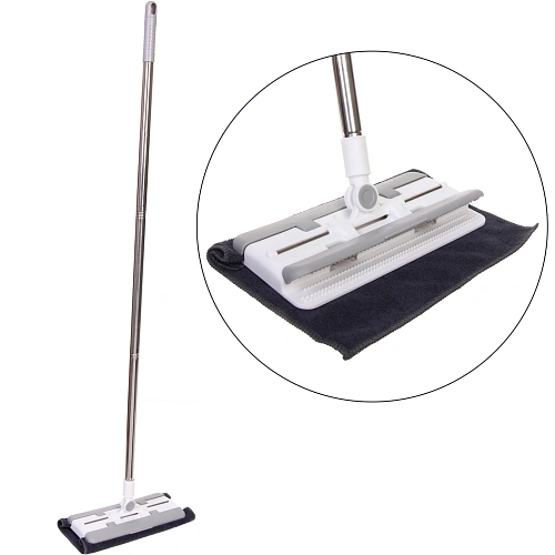 Швабра зажимная ручка 110см. в комплекте 2 салфетки